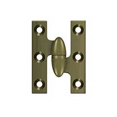 Deltana [OK2015U5-R] Solid Brass Door Olive Knuckle Hinge - Right Handed - Antique Brass Finish - 2&quot; H x 1 1/2&quot; W