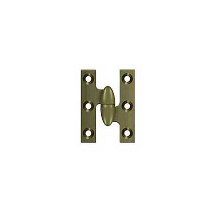 Deltana [OK2015U5-R] Solid Brass Door Olive Knuckle Hinge - Right Handed - Antique Brass Finish - 2&quot; H x 1 1/2&quot; W