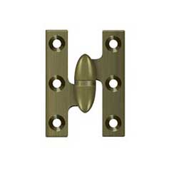 Deltana [OK2015U5-L] Solid Brass Door Olive Knuckle Hinge - Left Handed - Antique Brass Finish - 2&quot; H x 1 1/2&quot; W