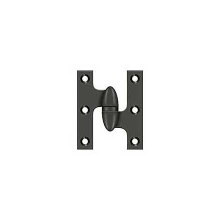 Deltana [OK2520U10B-R] Solid Brass Door Olive Knuckle Hinge - Right Handed - Oil Rubbed Bronze Finish - Pair - 2 1/2&quot; H x 2&quot; W