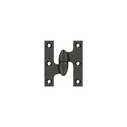 Deltana [OK2520U10B-L] Solid Brass Door Olive Knuckle Hinge - Left Handed - Oil Rubbed Bronze Finish - Pair - 2 1/2&quot; H x 2&quot; W