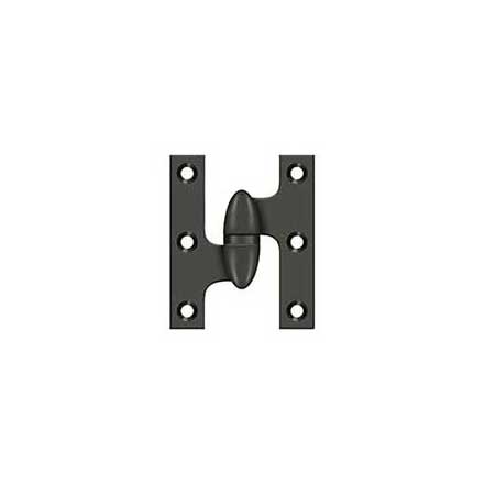 Deltana [OK2520U10B-L] Solid Brass Door Olive Knuckle Hinge - Left Handed - Oil Rubbed Bronze Finish - 2 1/2&quot; H x 2&quot; W