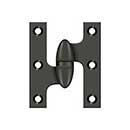Deltana [OK2520U10B-L] Solid Brass Door Olive Knuckle Hinge - Left Handed - Oil Rubbed Bronze Finish - Pair - 2 1/2&quot; H x 2&quot; W