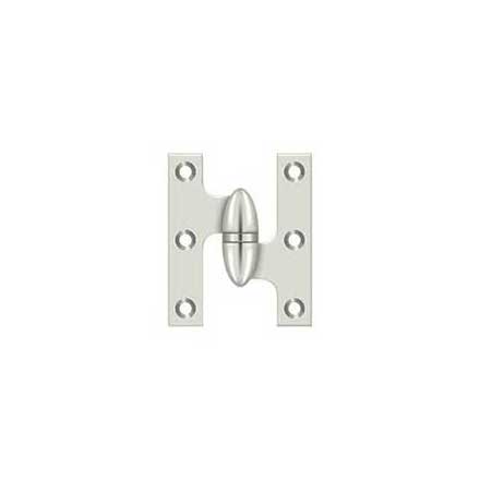 Deltana [OK2520U14-R] Solid Brass Door Olive Knuckle Hinge - Right Handed - Polished Nickel Finish - Pair - 2 1/2&quot; H x 2&quot; W