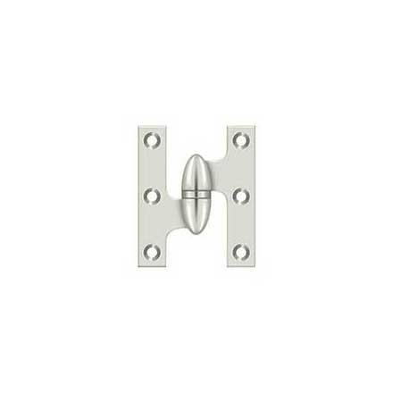 Deltana [OK2520U14-L] Solid Brass Door Olive Knuckle Hinge - Left Handed - Polished Nickel Finish - 2 1/2&quot; H x 2&quot; W