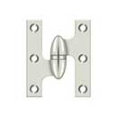 Deltana [OK2520U14-L] Solid Brass Door Olive Knuckle Hinge - Left Handed - Polished Nickel Finish - Pair - 2 1/2" H x 2" W