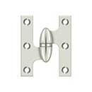 Deltana [OK2520U14-L] Solid Brass Door Olive Knuckle Hinge - Left Handed - Polished Nickel Finish - 2 1/2&quot; H x 2&quot; W