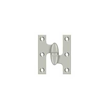 Deltana [OK2520U15-R] Solid Brass Door Olive Knuckle Hinge - Right Handed - Brushed Nickel Finish - Pair - 2 1/2&quot; H x 2&quot; W