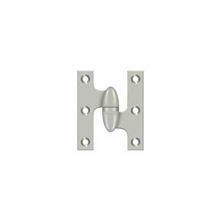 Deltana [OK2520U15-R] Solid Brass Door Olive Knuckle Hinge - Right Handed - Brushed Nickel Finish - 2 1/2&quot; H x 2&quot; W