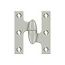 Deltana [OK2520U15-R] Solid Brass Door Olive Knuckle Hinge - Right Handed - Brushed Nickel Finish - 2 1/2" H x 2" W