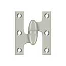 Deltana [OK2520U15-L] Solid Brass Door Olive Knuckle Hinge - Left Handed - Brushed Nickel Finish - Pair - 2 1/2&quot; H x 2&quot; W
