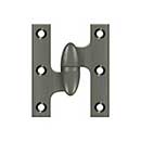 Deltana [OK2520U15A-L] Solid Brass Door Olive Knuckle Hinge - Left Handed - Antique Nickel Finish - 2 1/2" H x 2" W