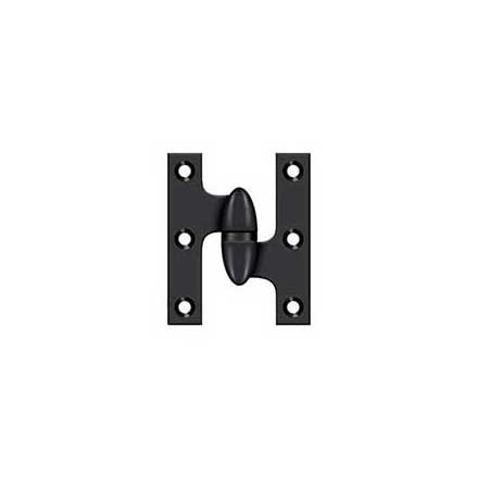 Deltana [OK2520U19-R] Solid Brass Door Olive Knuckle Hinge - Right Handed - Paint Black Finish - 2 1/2&quot; H x 2&quot; W