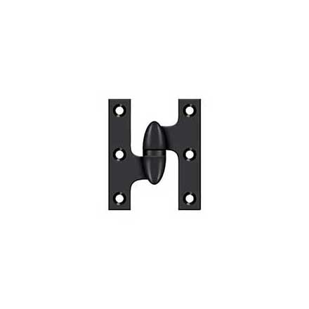 Deltana [OK2520U19-L] Solid Brass Door Olive Knuckle Hinge - Left Handed - Paint Black Finish - 2 1/2" H x 2" W