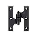 Deltana [OK2520U19-L] Solid Brass Door Olive Knuckle Hinge - Left Handed - Paint Black Finish - Pair - 2 1/2&quot; H x 2&quot; W