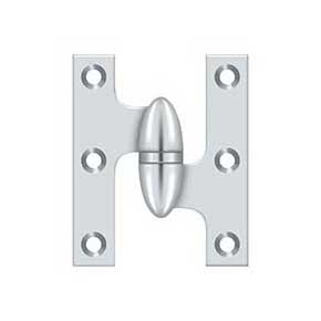 Deltana [OK2520U26-R] Solid Brass Door Olive Knuckle Hinge - Right Handed - Polished Chrome Finish - Pair - 2 1/2" H x 2" W