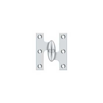 Deltana [OK2520U26-R] Solid Brass Door Olive Knuckle Hinge - Right Handed - Polished Chrome Finish - Pair - 2 1/2&quot; H x 2&quot; W