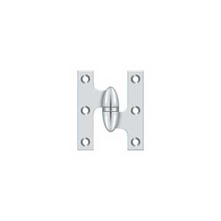 Deltana [OK2520U26-R] Solid Brass Door Olive Knuckle Hinge - Right Handed - Polished Chrome Finish - 2 1/2&quot; H x 2&quot; W