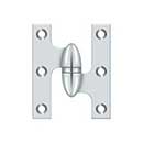 Deltana [OK2520U26-R] Solid Brass Door Olive Knuckle Hinge - Right Handed - Polished Chrome Finish - Pair - 2 1/2&quot; H x 2&quot; W