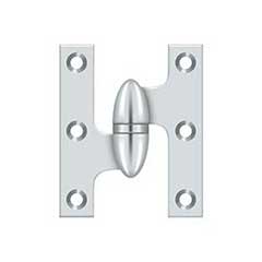Deltana [OK2520U26-L] Solid Brass Door Olive Knuckle Hinge - Left Handed - Polished Chrome Finish - 2 1/2&quot; H x 2&quot; W