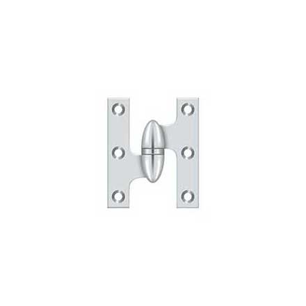 Deltana [OK2520U26-L] Solid Brass Door Olive Knuckle Hinge - Left Handed - Polished Chrome Finish - 2 1/2&quot; H x 2&quot; W