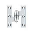Deltana [OK2520U26-L] Solid Brass Door Olive Knuckle Hinge - Left Handed - Polished Chrome Finish - Pair - 2 1/2&quot; H x 2&quot; W