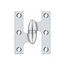 Deltana [OK2520U26-L] Solid Brass Door Olive Knuckle Hinge - Left Handed - Polished Chrome Finish - Pair - 2 1/2&quot; H x 2&quot; W