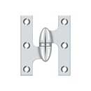 Deltana [OK2520U26-L] Solid Brass Door Olive Knuckle Hinge - Left Handed - Polished Chrome Finish - 2 1/2&quot; H x 2&quot; W