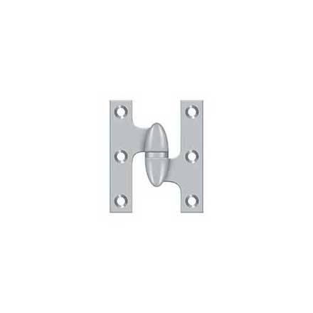 Deltana [OK2520U26D-R] Solid Brass Door Olive Knuckle Hinge - Right Handed - Brushed Chrome Finish - 2 1/2&quot; H x 2&quot; W