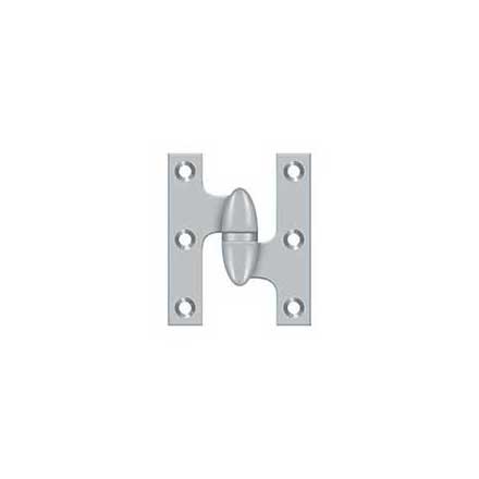 Deltana [OK2520U26D-R] Solid Brass Door Olive Knuckle Hinge - Right Handed - Brushed Chrome Finish - 2 1/2&quot; H x 2&quot; W