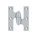 Deltana [OK2520U26D-R] Solid Brass Door Olive Knuckle Hinge - Right Handed - Brushed Chrome Finish - Pair - 2 1/2" H x 2" W