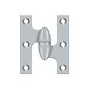 Deltana [OK2520U26D-R] Solid Brass Door Olive Knuckle Hinge - Right Handed - Brushed Chrome Finish - Pair - 2 1/2&quot; H x 2&quot; W