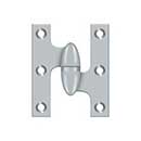 Deltana [OK2520U26D-R] Solid Brass Door Olive Knuckle Hinge - Right Handed - Brushed Chrome Finish - 2 1/2&quot; H x 2&quot; W