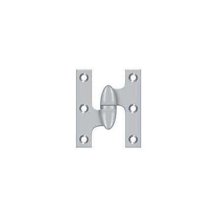 Deltana [OK2520U26D-L] Solid Brass Door Olive Knuckle Hinge - Left Handed - Brushed Chrome Finish - 2 1/2&quot; H x 2&quot; W