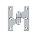 Deltana [OK2520U26D-L] Solid Brass Door Olive Knuckle Hinge - Left Handed - Brushed Chrome Finish - Pair - 2 1/2" H x 2" W