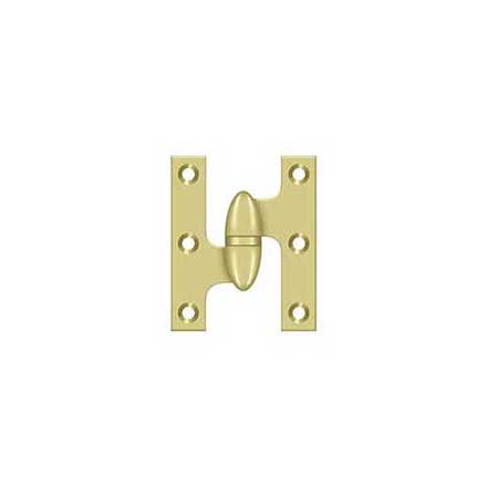 Deltana [OK2520U3-L] Solid Brass Door Olive Knuckle Hinge - Left Handed - Polished Brass Finish - 2 1/2" H x 2" W