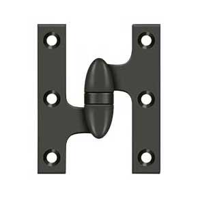 Deltana [OK3025B10B-L] Solid Brass Door Olive Knuckle Hinge - Left Handed - Oil Rubbed Bronze Finish - Pair - 3" H x 2 1/2" W