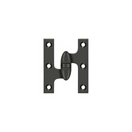 Deltana [OK3025B10B-L] Solid Brass Door Olive Knuckle Hinge - Left Handed - Oil Rubbed Bronze Finish - Pair - 3&quot; H x 2 1/2&quot; W