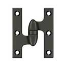 Deltana [OK3025B10B-L] Solid Brass Door Olive Knuckle Hinge - Left Handed - Oil Rubbed Bronze Finish - Pair - 3" H x 2 1/2" W