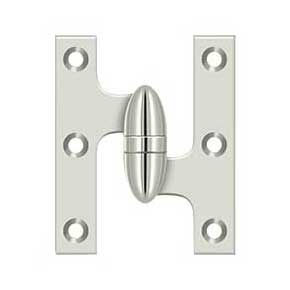 Deltana [OK3025B14-R] Solid Brass Door Olive Knuckle Hinge - Right Handed - Polished Nickel Finish - Pair - 3" H x 2 1/2" W