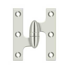 Deltana [OK3025B14-L] Solid Brass Door Olive Knuckle Hinge - Left Handed - Polished Nickel Finish - Pair - 3" H x 2 1/2" W