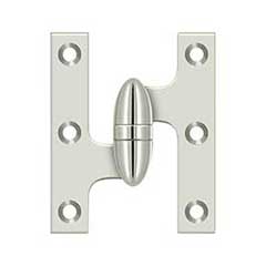 Deltana [OK3025B14-L] Solid Brass Door Olive Knuckle Hinge - Left Handed - Polished Nickel Finish - 3&quot; H x 2 1/2&quot; W