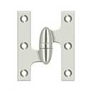 Deltana [OK3025B14-L] Solid Brass Door Olive Knuckle Hinge - Left Handed - Polished Nickel Finish - 3&quot; H x 2 1/2&quot; W