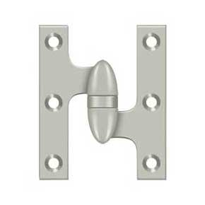 Deltana [OK3025B15-R] Solid Brass Door Olive Knuckle Hinge - Right Handed - Brushed Nickel Finish - Pair - 3" H x 2 1/2" W