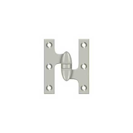 Deltana [OK3025B15-R] Solid Brass Door Olive Knuckle Hinge - Right Handed - Brushed Nickel Finish - 3" H x 2 1/2" W