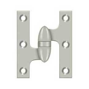 Deltana [OK3025B15-L] Solid Brass Door Olive Knuckle Hinge - Left Handed - Brushed Nickel Finish - Pair - 3" H x 2 1/2" W