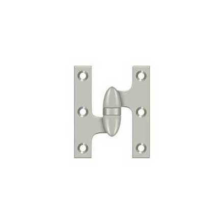 Deltana [OK3025B15-L] Solid Brass Door Olive Knuckle Hinge - Left Handed - Brushed Nickel Finish - 3&quot; H x 2 1/2&quot; W