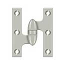 Deltana [OK3025B15-L] Solid Brass Door Olive Knuckle Hinge - Left Handed - Brushed Nickel Finish - Pair - 3&quot; H x 2 1/2&quot; W