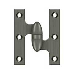 Deltana [OK3025B15A-R] Solid Brass Door Olive Knuckle Hinge - Right Handed - Antique Nickel Finish - 3&quot; H x 2 1/2&quot; W