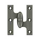 Deltana [OK3025B15A-R] Solid Brass Door Olive Knuckle Hinge - Right Handed - Antique Nickel Finish - Pair - 3&quot; H x 2 1/2&quot; W